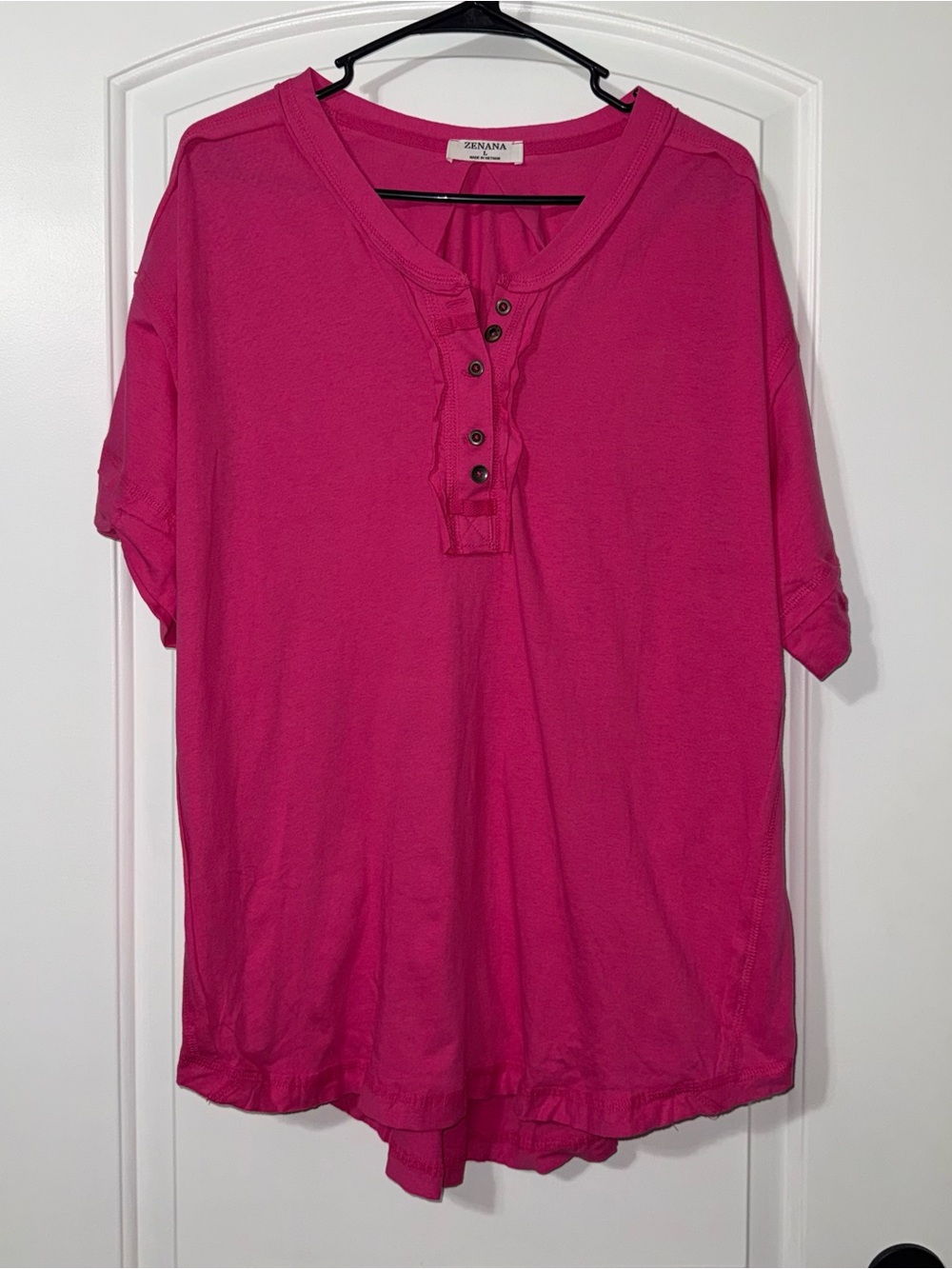Zenana Pink Tunic Top Women’s Size Large
